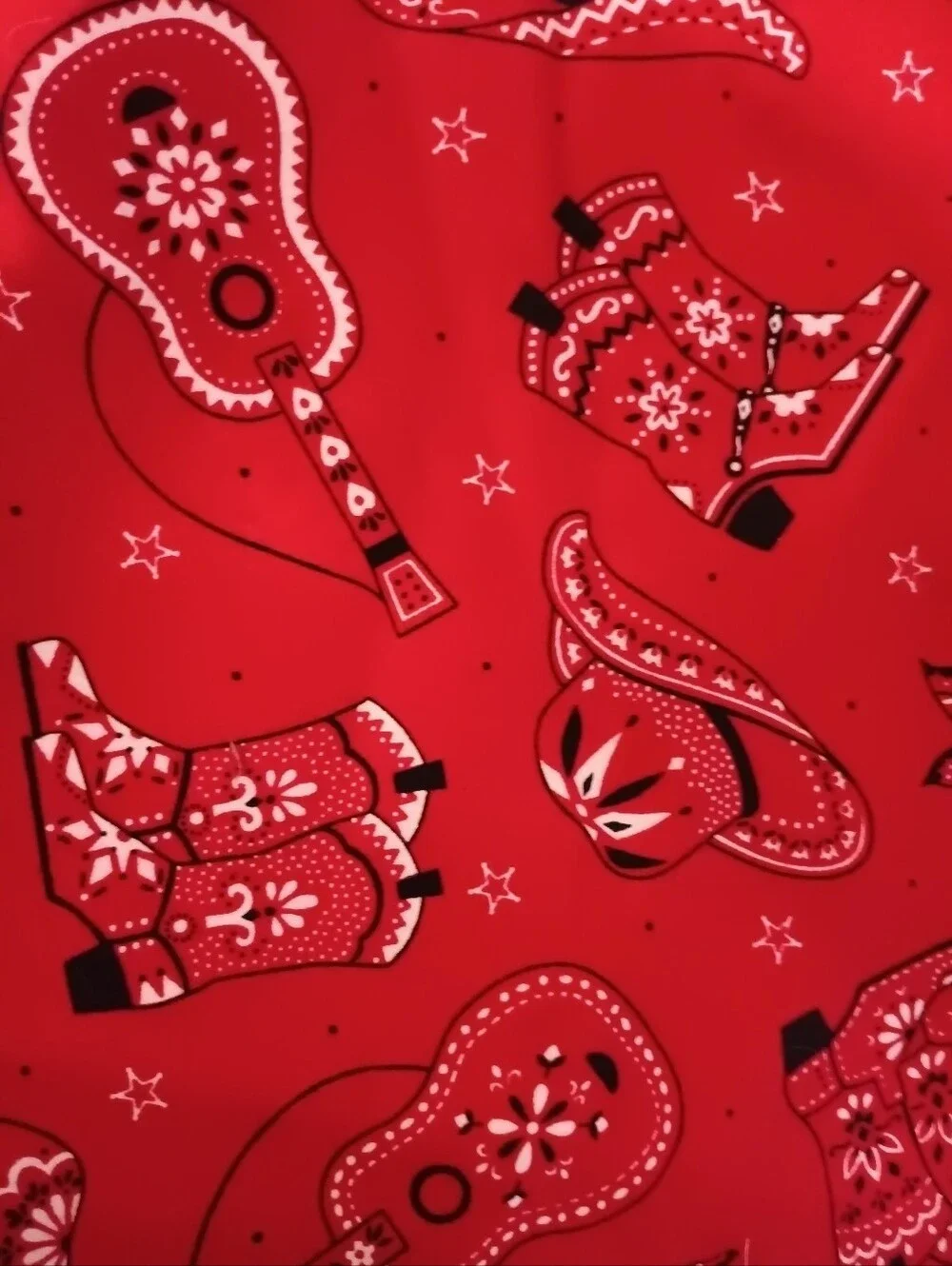 Red cotton print fabrics 7 1/2 yards (approx.)
